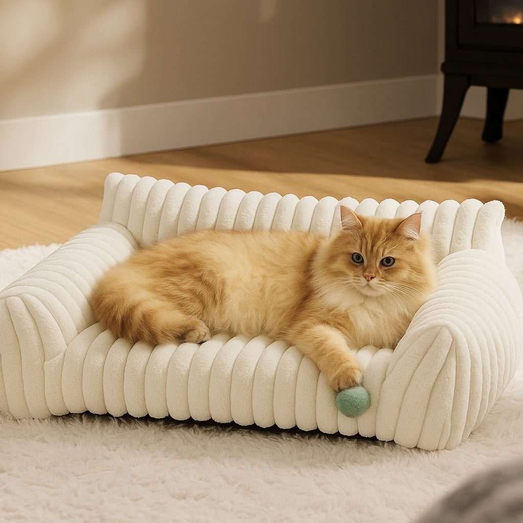 Lounge Ribbed Pet Sofa Bed
