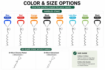 Spiral Dog Tie-Out Stake with Comfort Grip Handle