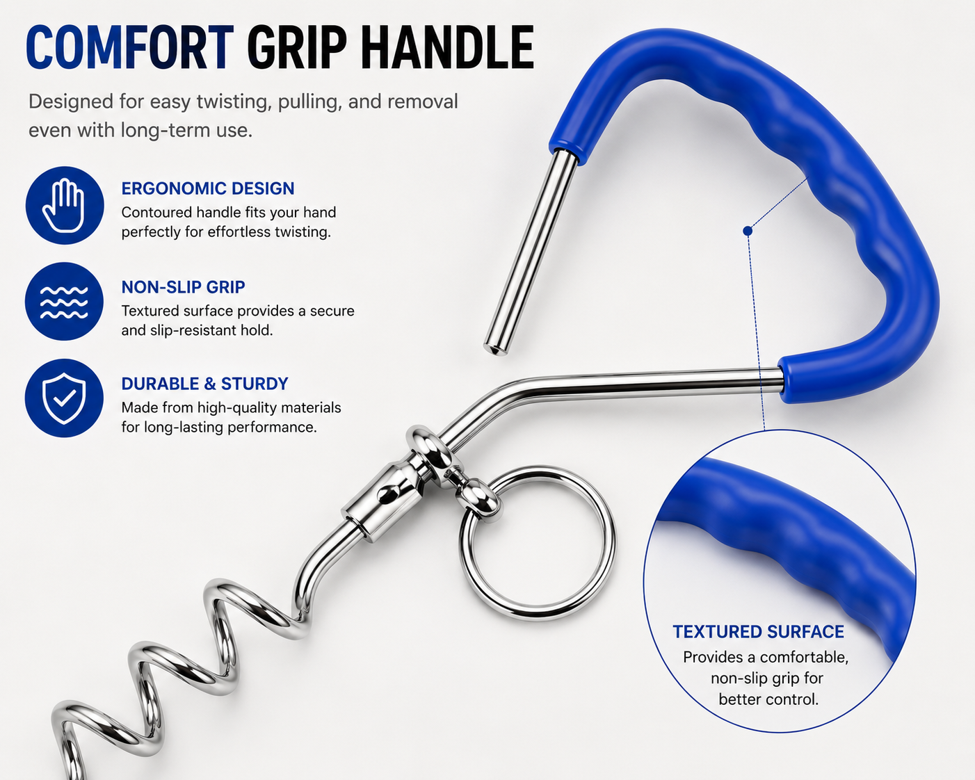 Spiral Dog Tie-Out Stake with Comfort Grip Handle