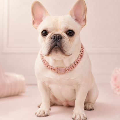 Rose Gold Crystal Pet Chain Collar